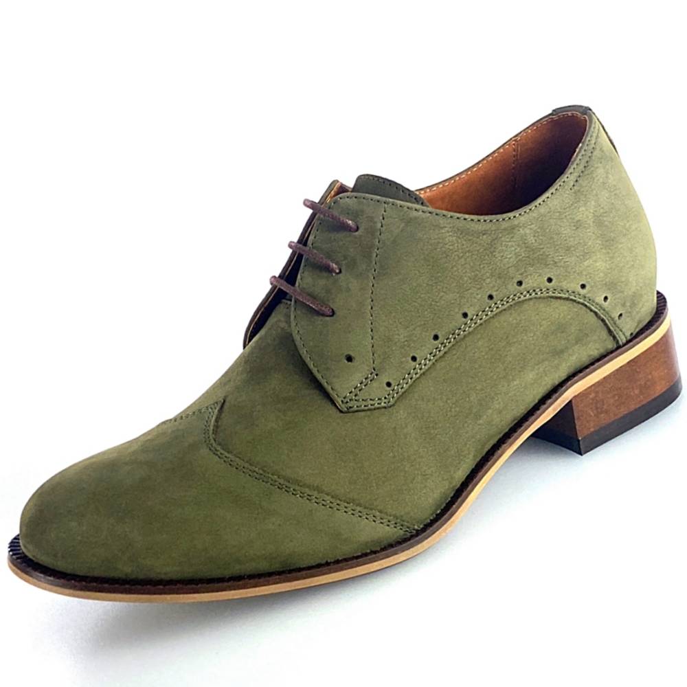 Zapatos con alzas para hombre VERDE + 7CM